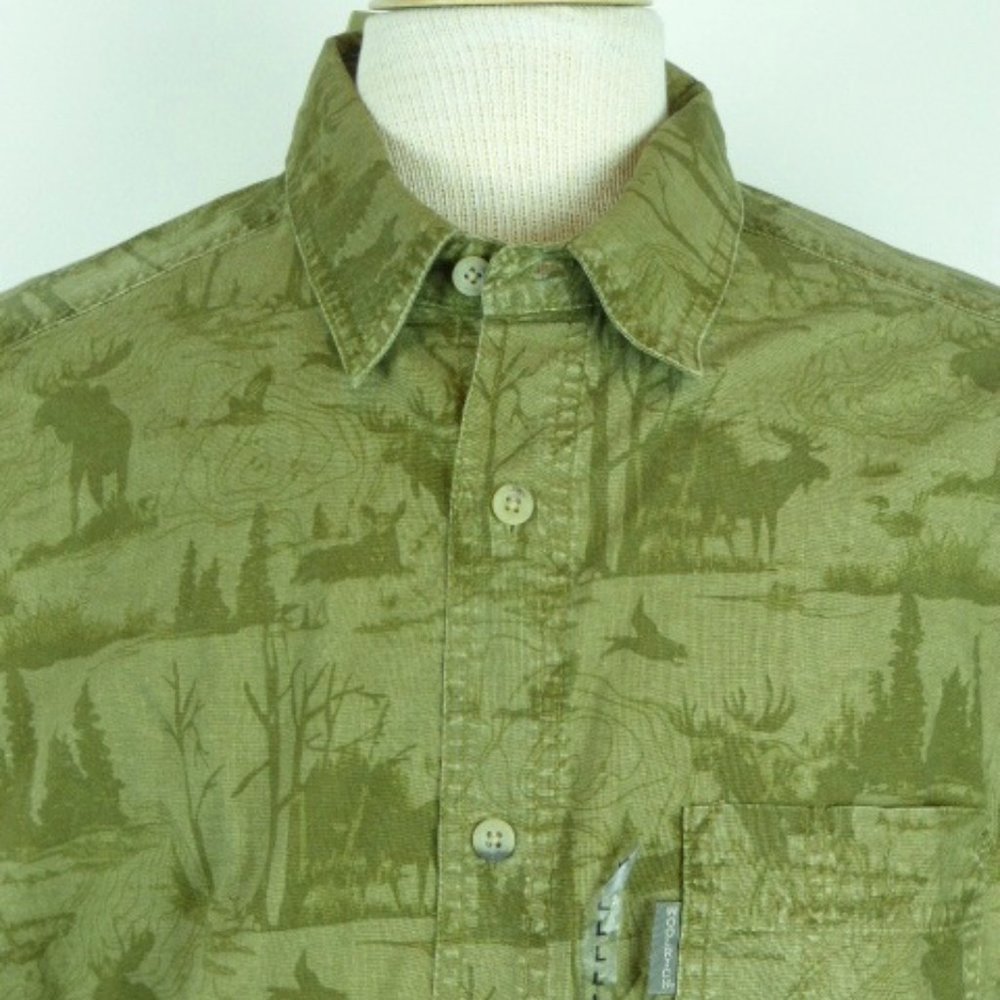 NEW WOOLRICH FOREST GREEN moose deer hunting WORK SHIRT L